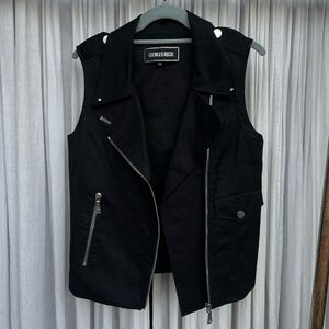 black biker vest